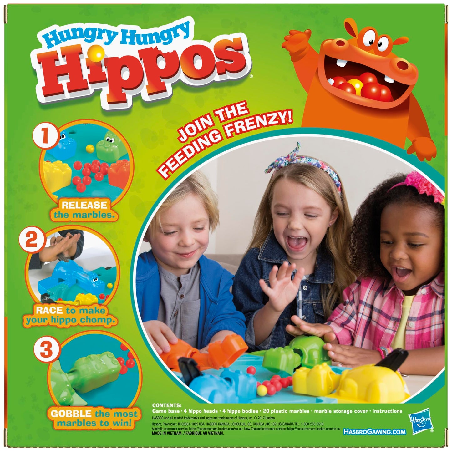 Hungry Hungry Hippos Kids Board Game, Preschool Games for 2-4 Players, Easy to Play Kids Games, Family Board Games for Kids, Kid