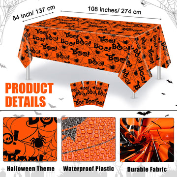 Newwiee 3 Pack Christmas Tablecloths 108 x 54 Inch Xmas Disposable Plastic Table Cover Holiday Rectangle Waterproof Tablecloth f