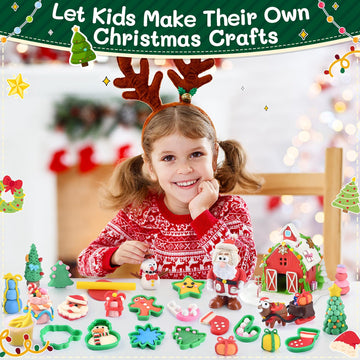 Christmas Color Dough Sets for Kids Ages 4-8, DIY Clay Sets for Kids Ages 2-4 Dough Kit Toys Christmas Crafts for Kids Education