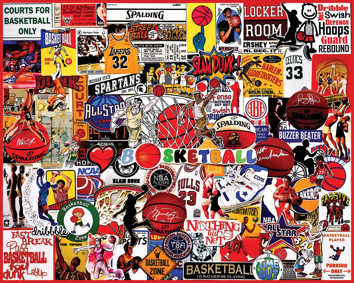 White Mountain 1000 Piece Jigsaw Puzzle - I Love Basketball, Engineered Wood, Model 1772