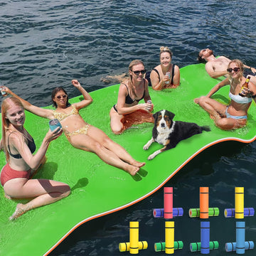 GUINGFUN 9/12/18FT 3-Layer Lily Pad Floating Mat, Double-Sided Use Floating Water Mat for Lake, Water Mats Suitable for Adult an