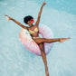 Funboy Giant Inflatable Tie Dye Tube Float, Donut Style Pool Float, Luxury Raft For Summer Pool Parties And Entertainment