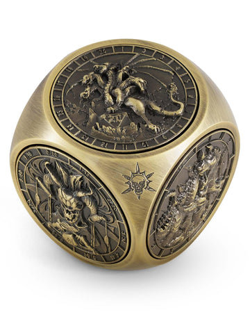 Kabinka Spinner Dice for 7 in 1 DND Dice Set, Unique Metal Dice for Dungeons and Dragons RPG Role Playing Gaming (Bronze)