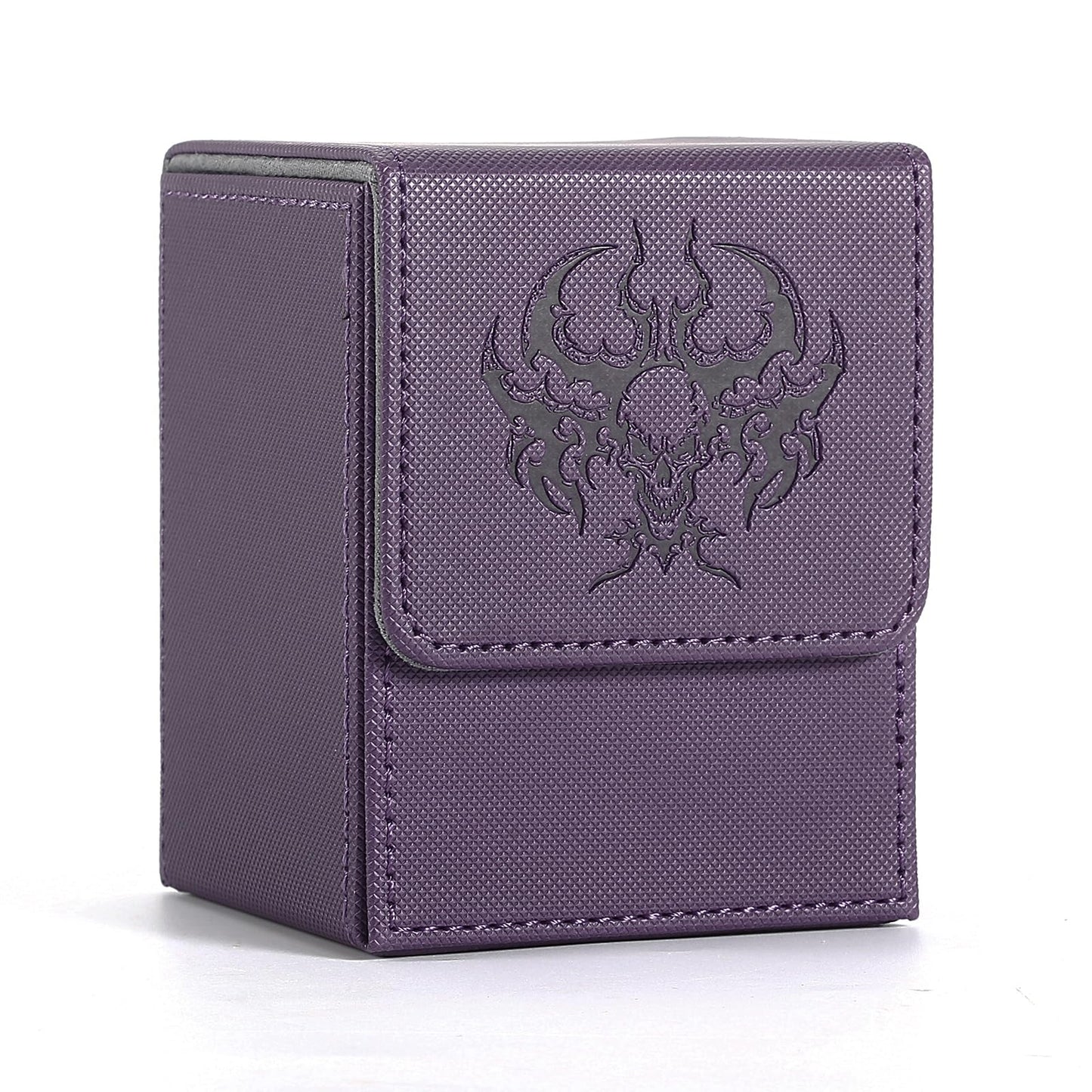 Komick enhanced PU Leather Card Deck Box for Magic The Gathering  Yugioh Deck Box  Holds 100+ Deck Case with 2 Dividers for Collectible Trading Cards Storage Box MTG  TCG  CCG (Purple Orge)