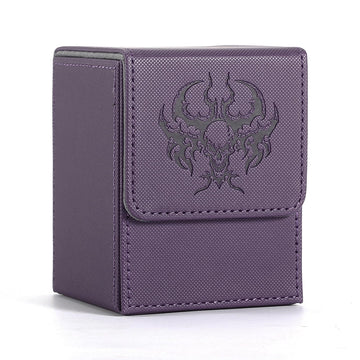 Komick enhanced PU Leather Card Deck Box for Magic The Gathering  Yugioh Deck Box  Holds 100+ Deck Case with 2 Dividers for Collectible Trading Cards Storage Box MTG  TCG  CCG (Purple Orge)
