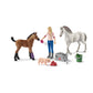 Schleich Farm World, Farm Animal Toys For Kidsm Vet Visiting Mare And Foal With Veterinarian And Horse Toys 9-Piece Set