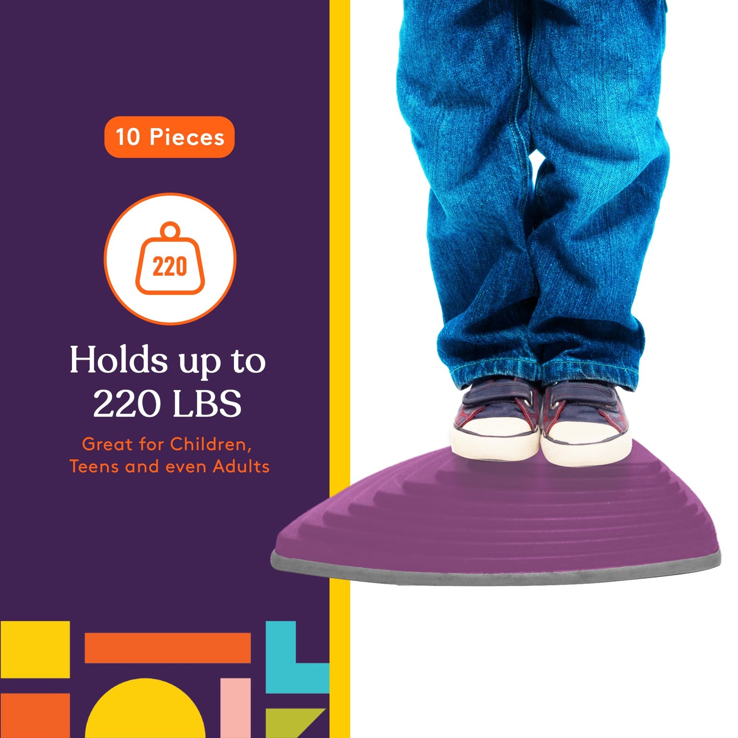 Special Supplies 10 Stepping Stones For Kids Indoor And Outdoor Balance Blocks Promote Coordination, Balance Strength Child Safe Rubber, Non-Slip Edging