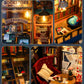 Ourmiao Book Nook Kit Soul Bookstore, Diy Wooden Booknooks Kit For Adults Women Teens, Bookshelf Diorama Miniature Scenes Insert