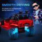 Qaba 12V Ride On Truck, Battery Powered Kids Electric Car With Parent Remote, 4 Suspension Wheels, 3 Mph Max Speed, Music, Horn