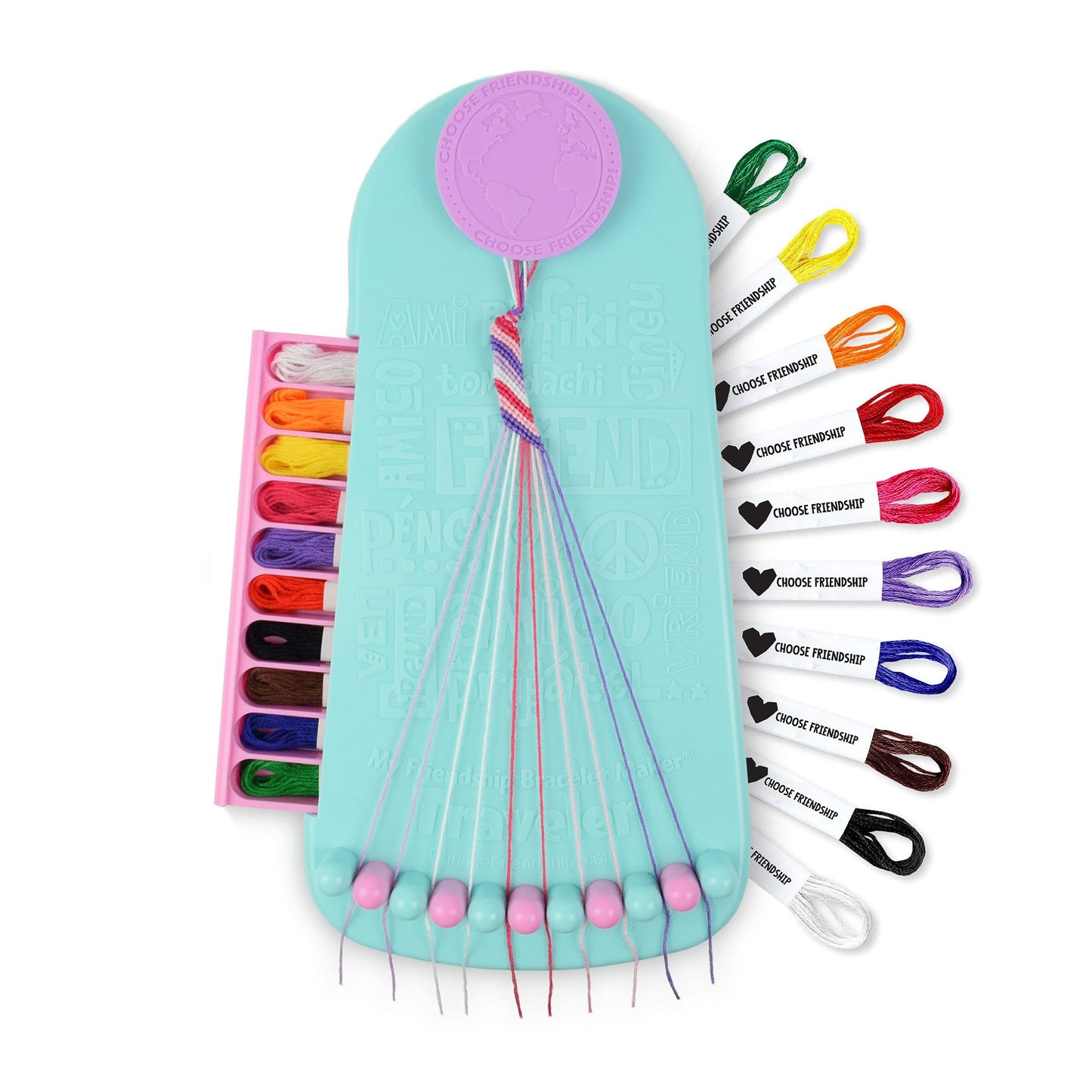 Choose Friendship, My Friendship Bracelet Maker®, An American Original | 20 Pre-Cut Threads - Makes Up To 8 Bracelets | Craft Kit, Kids Jewelry-Making Kit, Gifts For Girls 8-12