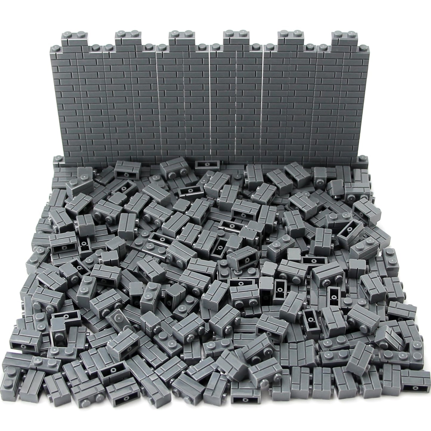 Feleph 360 Pieces 1X2 Masonry Profile Bricks Building Blocks For Wall Parts And Pieces Diverse Bulk Toy Set Compatible With Major Brands (Dark Gray)