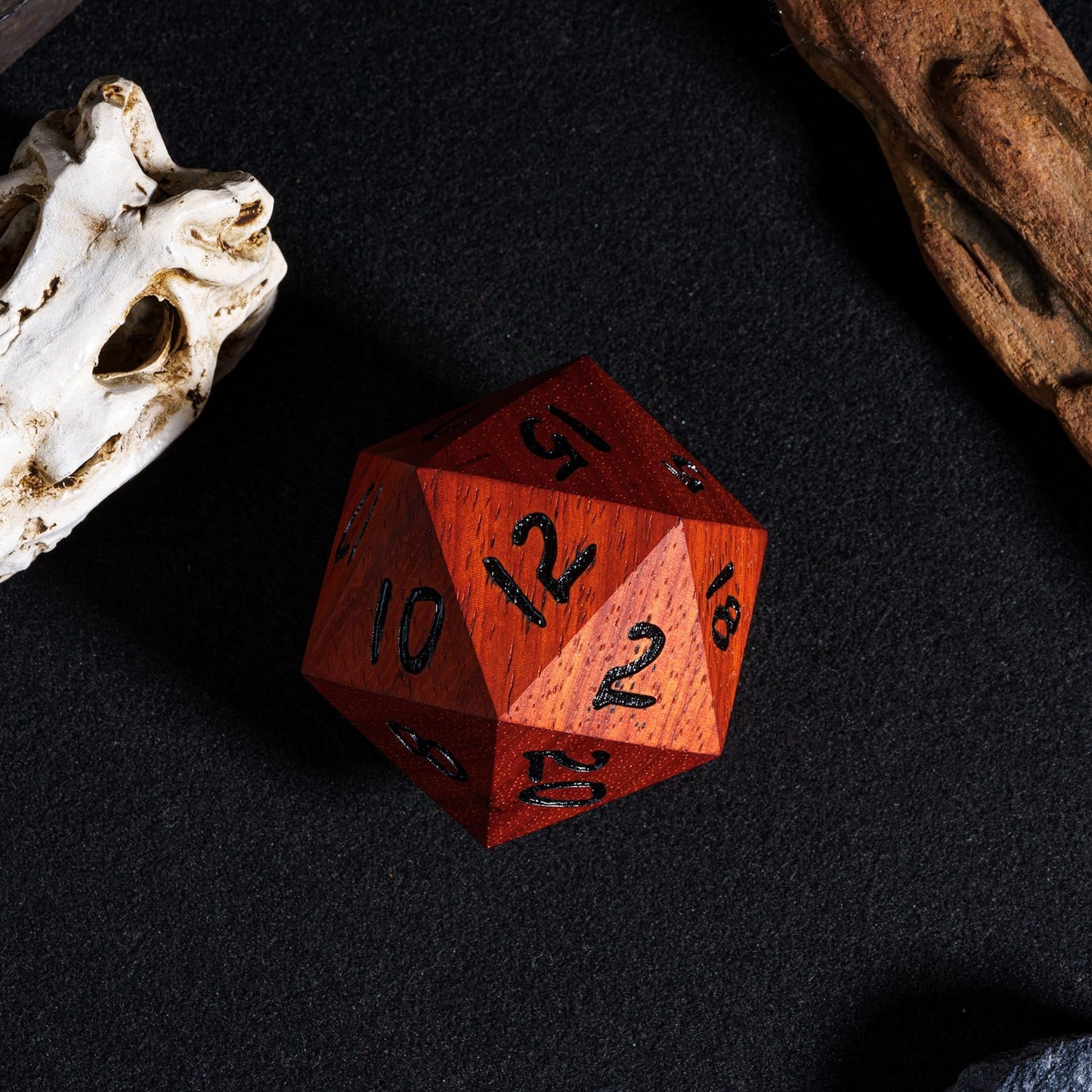 Hddais 50Mm Wood D20 Dnd Dice Red Pear Wood Dice 20 Sided Dice With Gift Case For D&D Dungeons And Dragons Role Playing Games