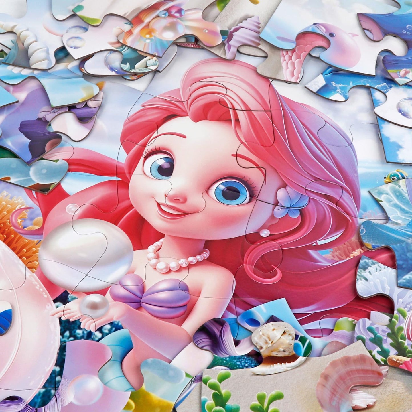Jumbo Floor Puzzle for Toddlers & Kids Ages 3-5, 48-Piece Mermaid and Underwater Large Jigsaw Puzzle with Educational Fun, Great