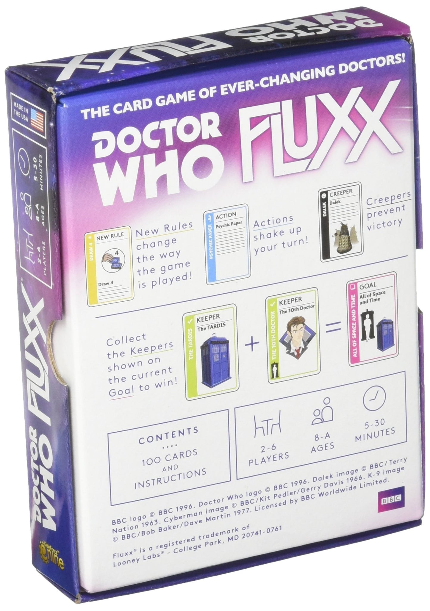 Looney Labs Doctor Who Fluxx Card Game - Whovian Delight with Quick Rounds