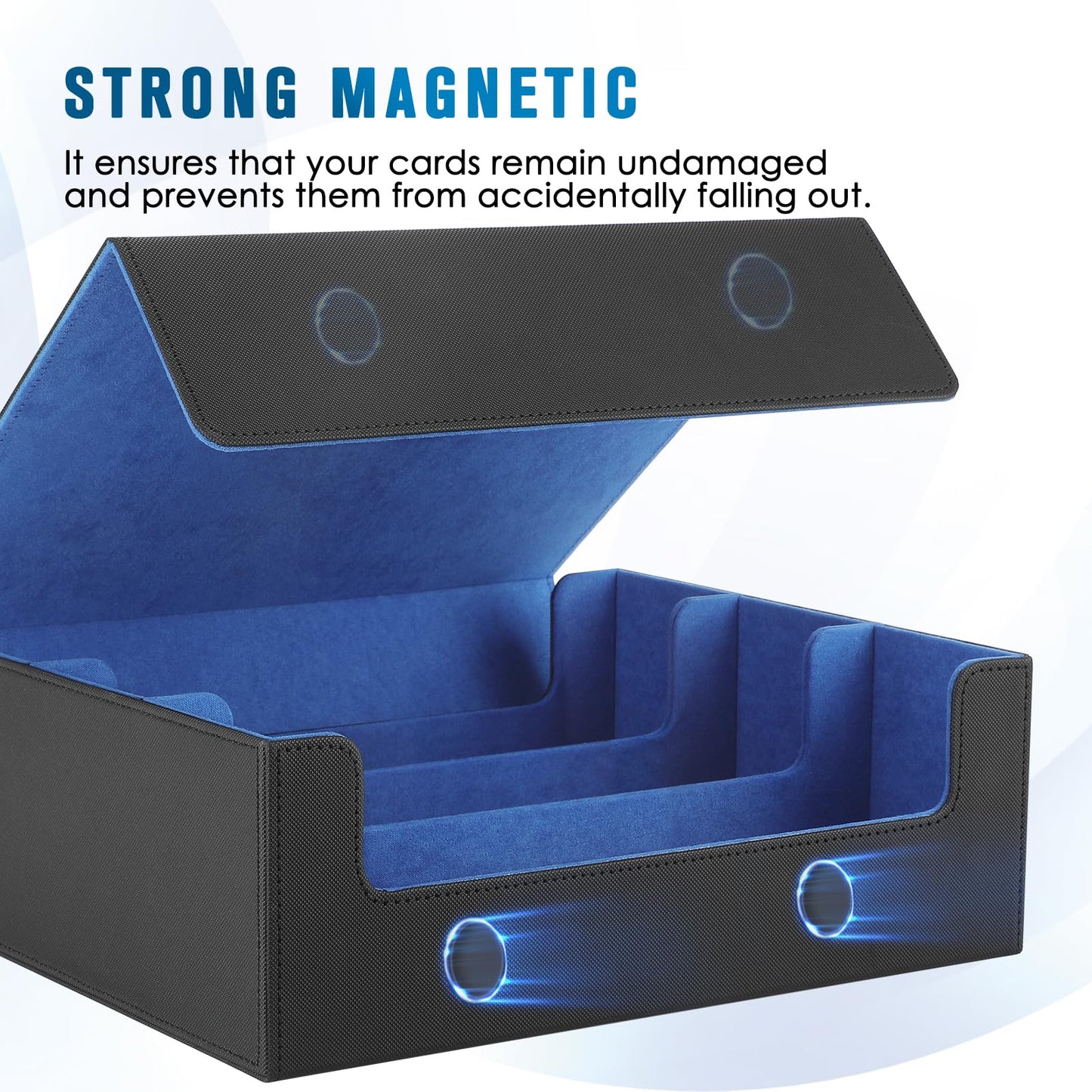 Maxgear Card Deck Box For Trading Cards, 1800+ Single Sleeved Cards Holders Storage, Pu Leather Collectible Card Deck Case With
