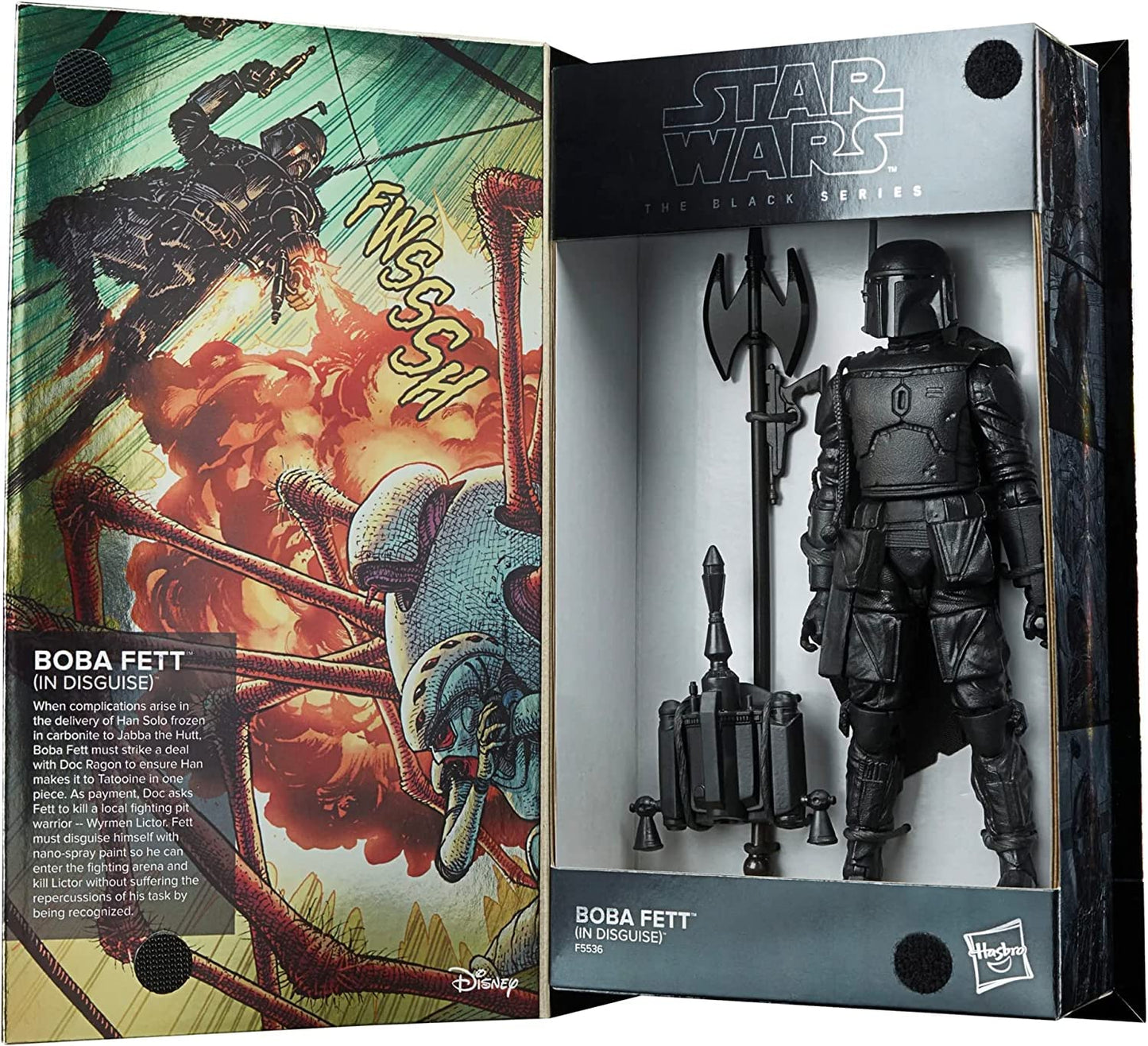 Star Wars The Black Series Boba Fett (in Disguise) SDCC limited availability 6-Inch-Scale War of The Bounty Hunters Comic Set F5536 Multicolored Collectible by Hasbro Ages 4 and Up  Black multicolored