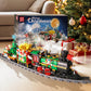 Mould King 12012 Christmas Train Building Block Kits, Electric Led Light,Train Track Vehicle Model Building Sets With Motors,Col