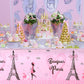 Paris Party Decorations Bonjour Paris Tablecloth Eiffel Tower Plastic Table Covers for Girls Birthday Party Decorations and Supp