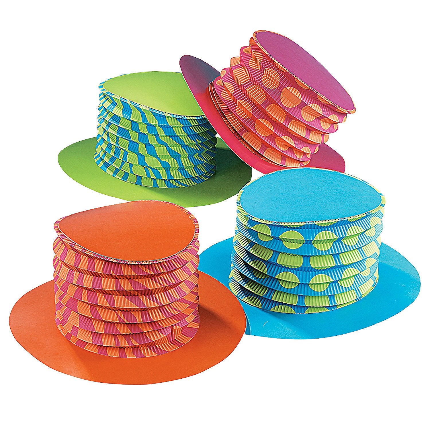 Fun Express Accordion Party Hats - Set of 12 - mad hatter tea party decorations