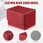 Yookeer 6 Pack Leather Deck Card Boxes 100+ Card Deck Game Box Magnetic Playing Card Deck Card Storage Box For 100 Plus Cards Compatible With Mtg Tcg (White,Black,Red,Yellow,Purple, Horizontal)