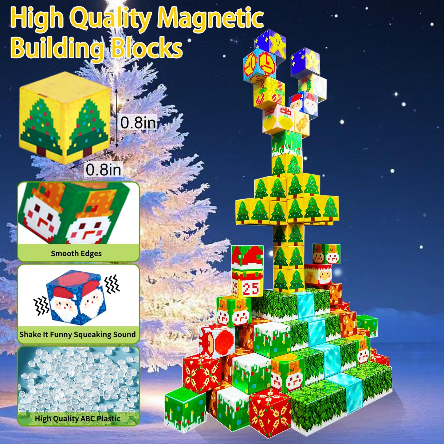 Simplefine Magnetic Blocks 100Pcs Set,Mine World Craft Building Block,Magnet Cubes For Boys And Girls 3+,Magnetic Toys, Magnet B