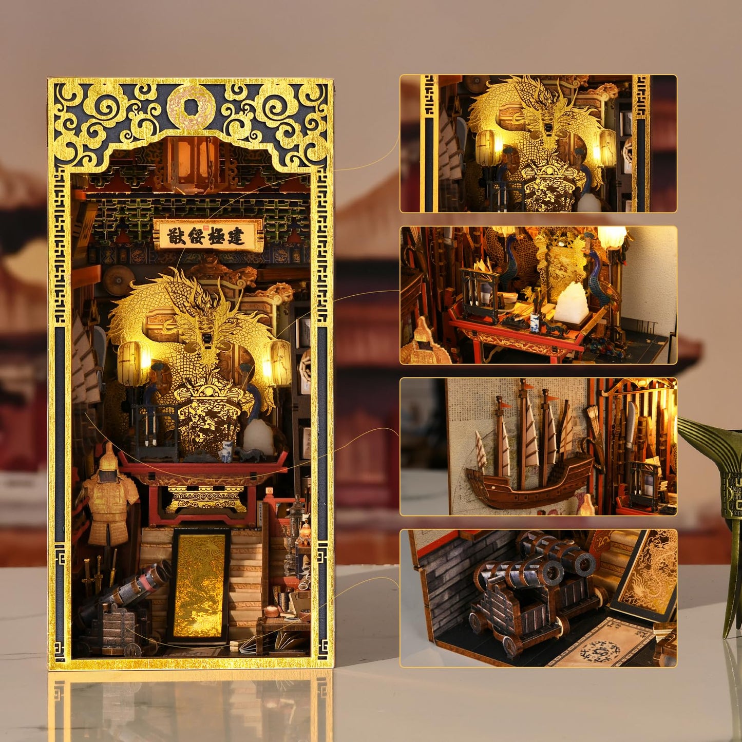 Minicity Book Nook Kit, Diy Dollhouse Booknook, Book Nook Miniature Kit For Bookshelf Insert Decor Crafts For Adults Teen Hallow