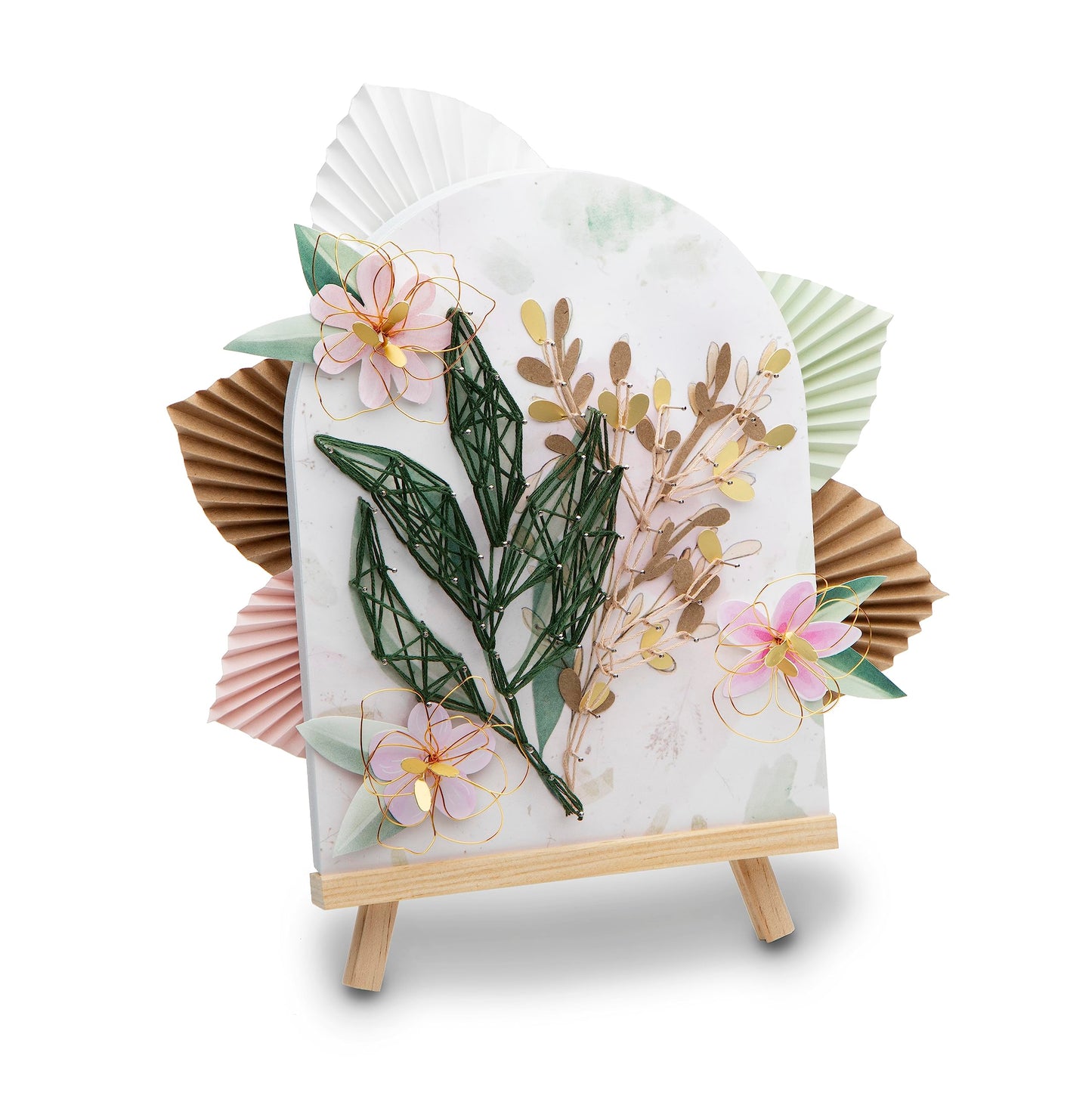 Craft Crush DIY String Art Craft Kit - Floral Interior Design DIY Activity for Teens & Adults - Complete String Art Kit with Emb
