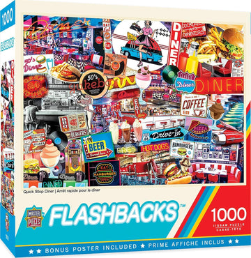 Masterpieces - 1000 Piece Jigsaw Puzzle, Quick Stop Diner, Fun For Adults, Family, Kids, Non-Glare Finish, 19.25' X 26.75'