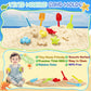 Upgraded Kids Turtle Sandbox With Lid & Adjustable Umbrella, Truck Toy & 8Pcs Sand Shovels, Sand Box With Cover, Beach Toys For
