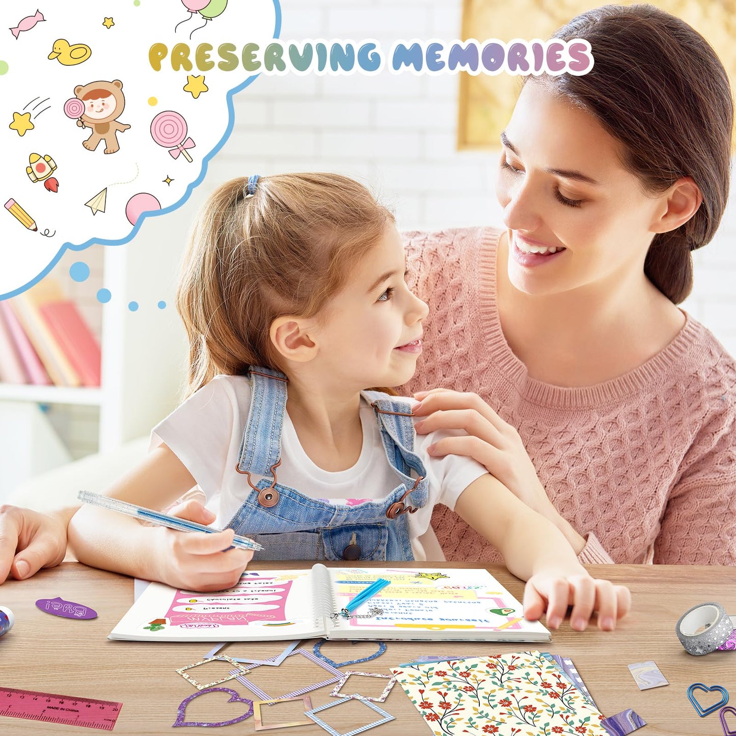 Perryhome Diy Journal Kit For Girls Ages 8-14, Diy Girls Journal Set For Teenage Girls Scrapbook & Diary Kits, Journaling Art Crafts Kit Teen 8 9 10 11 12 13 14 Year Old Girl Birthday Gifts - Blue