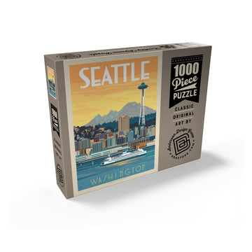 MyPuzzle 1000 Piece Jigsaw Puzzle - Colorful Vintage Seattle Ferry Poster, Cardboard, Model: 64158c1f9602b39ae70dbe5a
