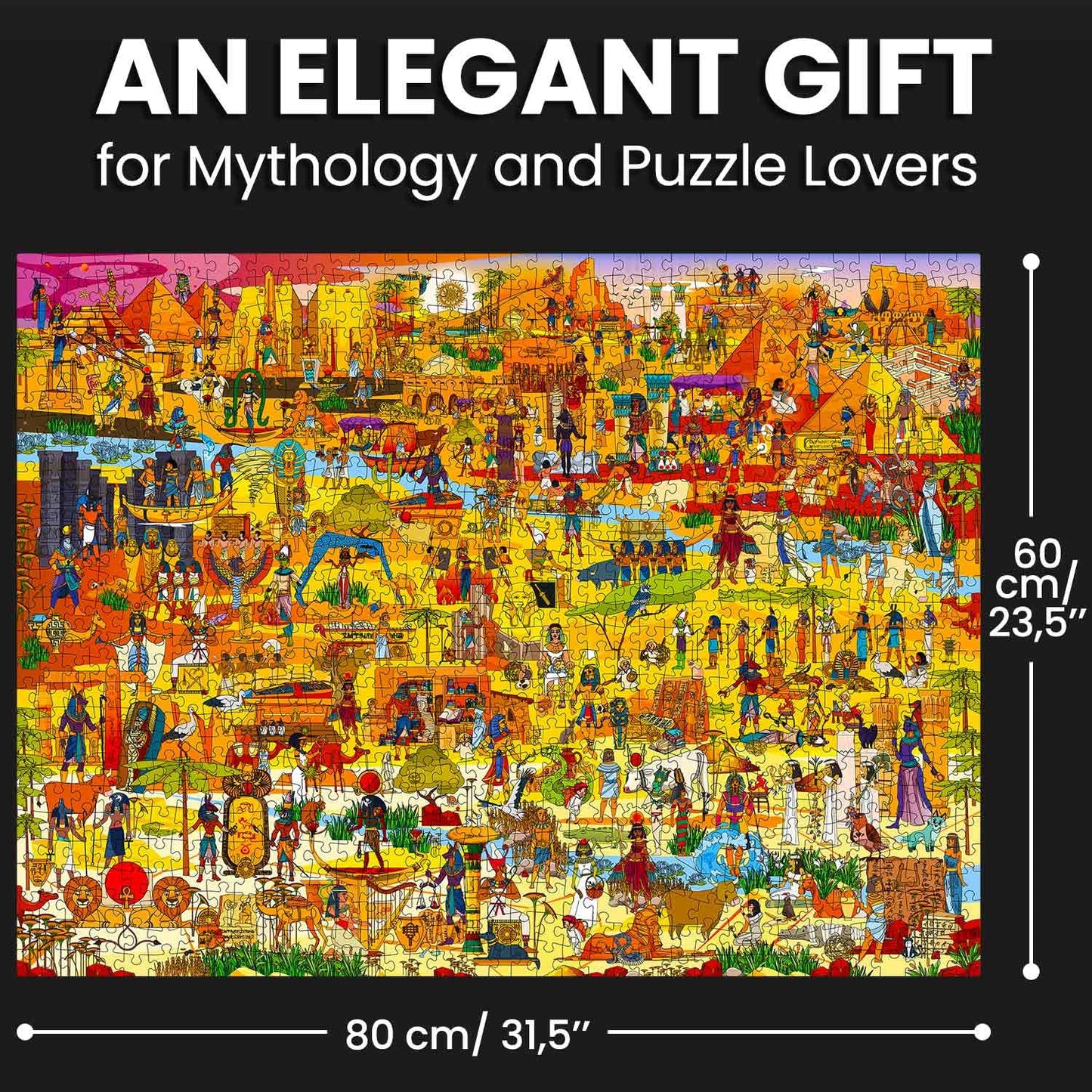 QUOKKA 1000 Piece Puzzle for mature-themeds Egyptian Gods - mature-themed Puzzles with Secret Tasks & Immersive Audio Story of Ancient Myths and Legends for Deep Relaxation for Challenge Puzzle Lovers