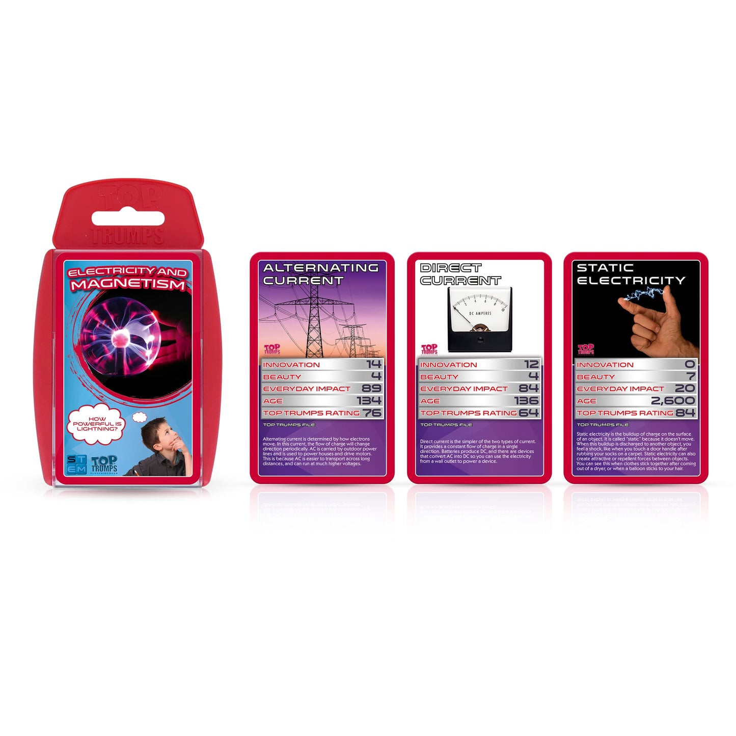 Top Trumps Card Game Electricity And Magnetism - Family Games For Kids And Adults - Learning Games - Kids Card Games For 2 Players And More - Kid War Games - Card Wars - For 6 Plus Kids