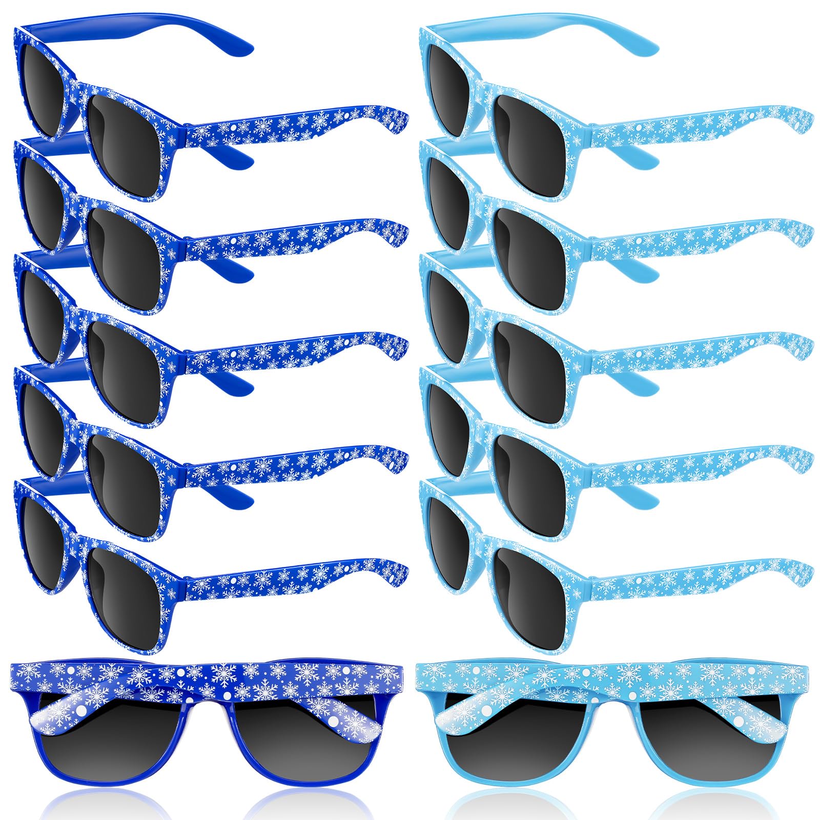 Flutesan 12 Pcs Frozen Themed Birthday Party Decor Winter Snowflake Themed Sunglasses Winter Birthday Party Supplies