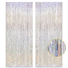 2 Pack 3.2ft x 8.2ft Silver Metallic Tinsel Foil Fringe Curtains, Door Streamer Photo Booth Backdrop for Birthday Graduation Eng