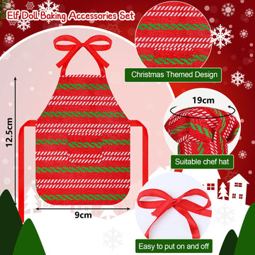 6 Pieces Santa Clothing Elf Dance Skirt Set Christmas Elf Skirts For Christmas Doll Holiday Decorations (Not Include Doll)(Elegant Style)
