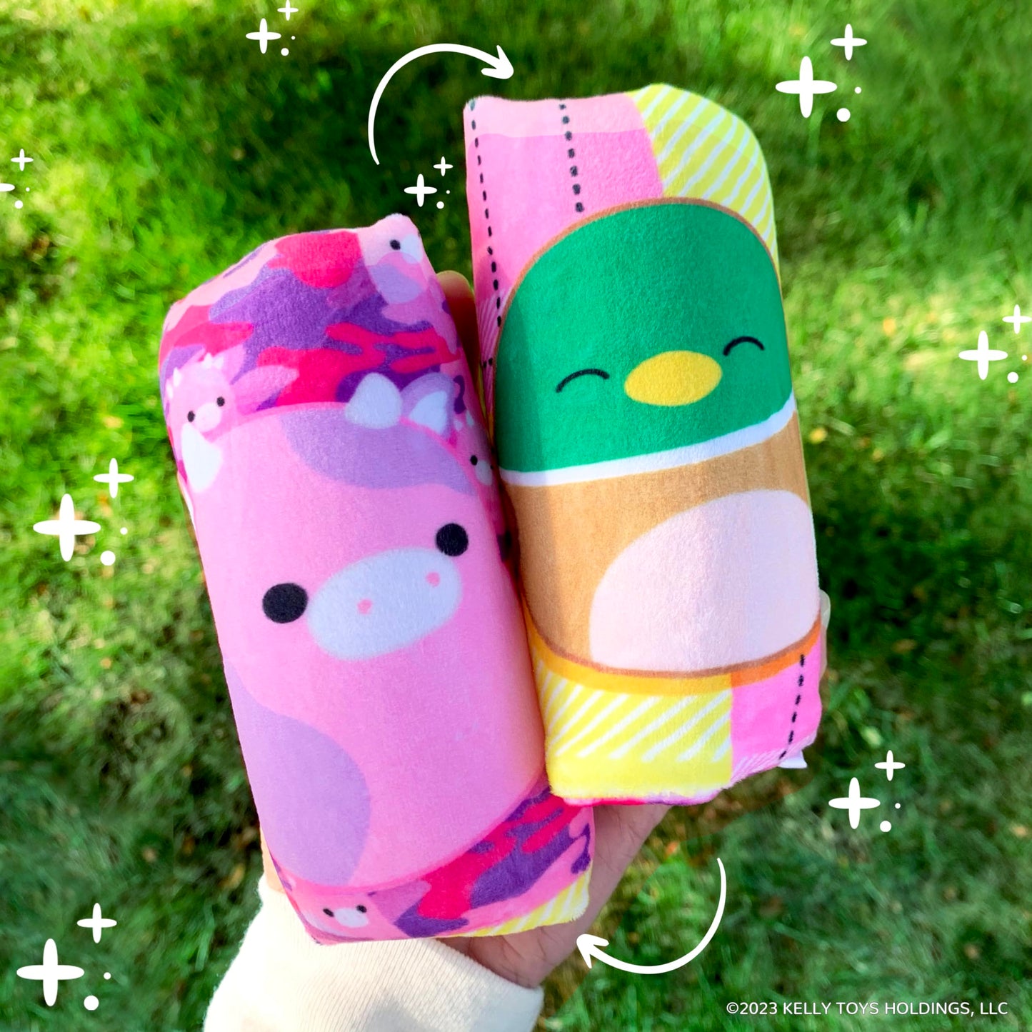 Top Trenz Squishmallows Flippin' Cute Reversible Water Wiggler, Sensory Plush Water Snake With Patty The Cow And Avery The Duck, Classroom Fidget Toy & Party Favors (1 Water Wiggler Toy)
