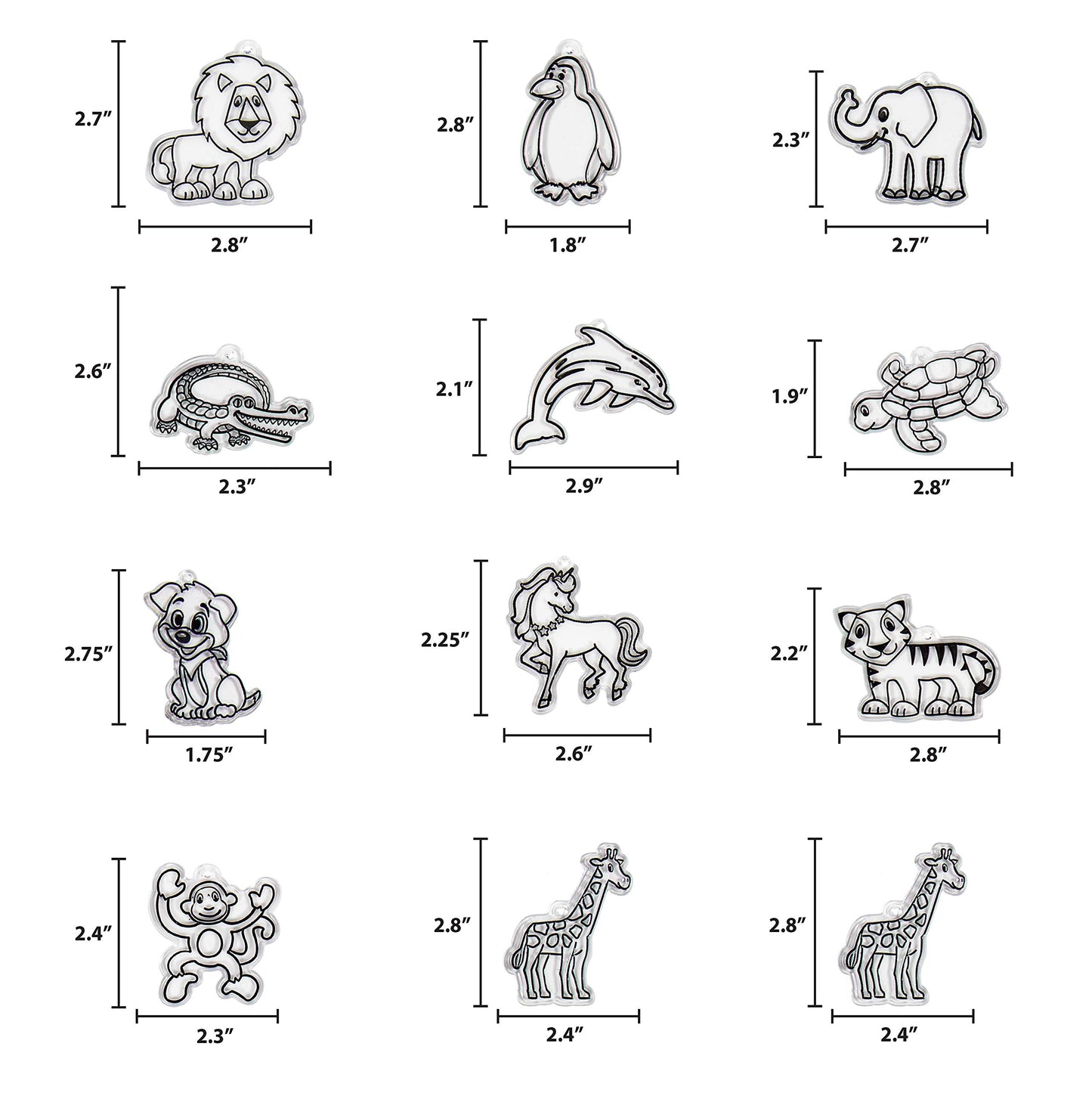 Horizon Group USA Animal Suncatcher Refill Pack, 12 Pieces, Multicolor, Plastic, Model 95240