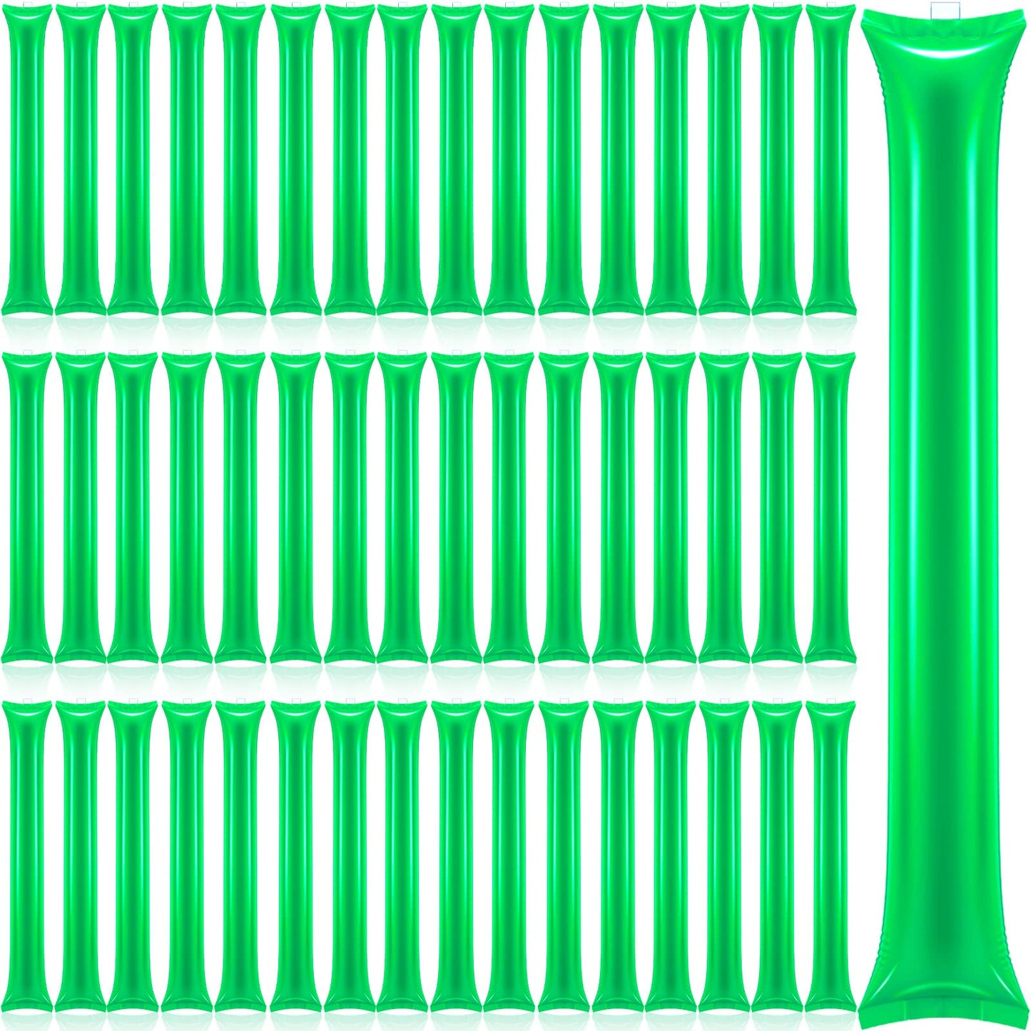 Civaner 48 Pieces Thunder Sticks Team Spirit Boom Sticks Cheering Sticks Plastic Cheerleading Spirit Stick Clapper Inflatable Noise Makers For Sporting Events Dance (Green)