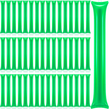 Civaner 48 Pieces Thunder Sticks Team Spirit Boom Sticks Cheering Sticks Plastic Cheerleading Spirit Stick Clapper Inflatable Noise Makers For Sporting Events Dance (Green)