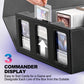 Uaono Card Storage Box For Trading Cards, 1800+ Commander Deck Box For Mtg With Display Window, Toploader Card Case Fits Magic Tcg Ptcg Sports Cards; 10 Removable Divider Tabs, 3 Stoppers (Black)