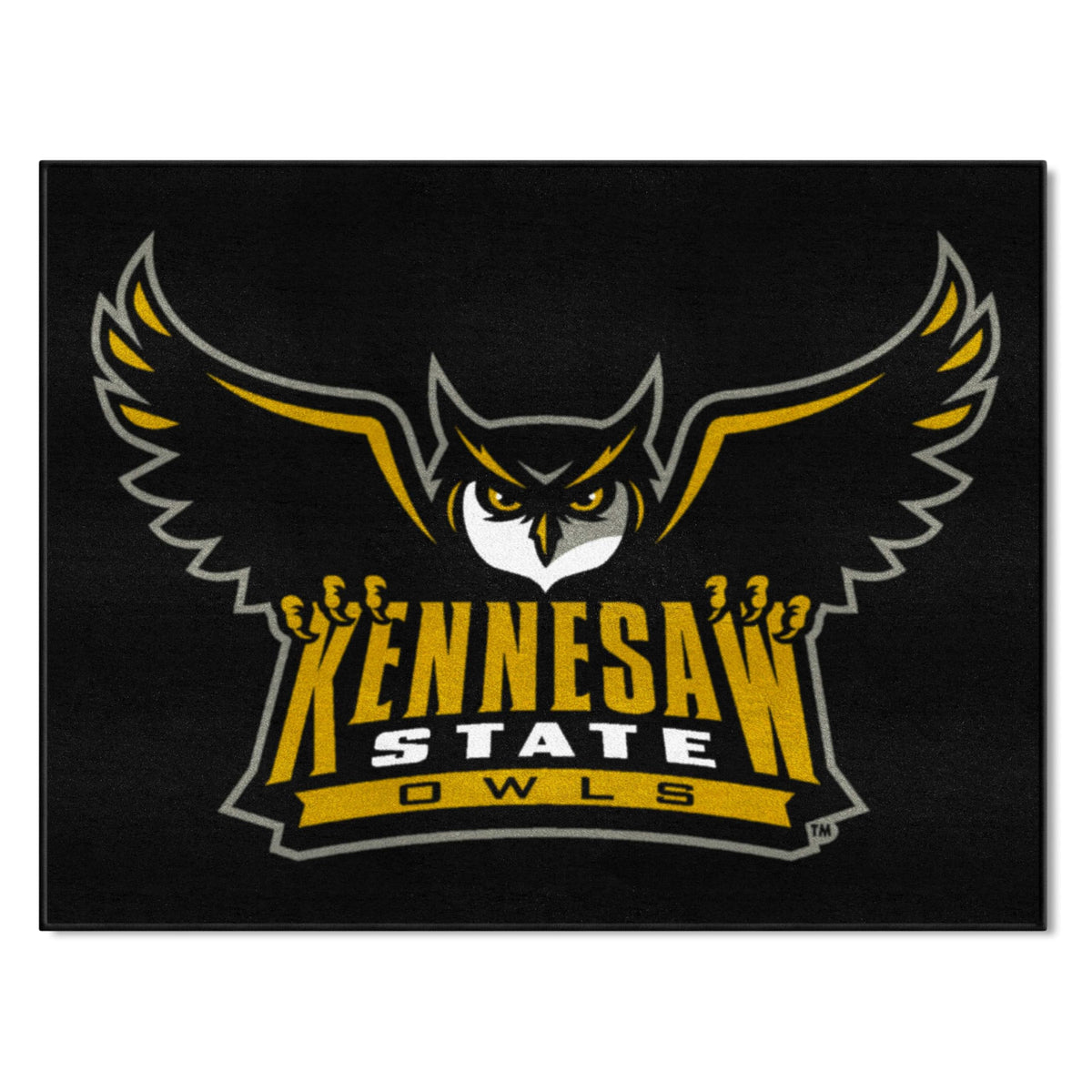 FANMATS 4148 Kennesaw State Owls All-Star Rug - 34 in. x 42.5 in. Sports Fan Area Rug, Home Decor Rug and Tailgating Mat