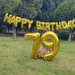 Shuntai 79 Balloon Numbers Gold Jumbo Number 97 Foil Mylar Balloons With Happy Birthday Balloon Banner 79Th Birthday Decorations