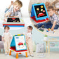 Kids Art Easel Toys, Foldable Double-Sided Tabletop Easel with Chalkboard & Whiteboard, Painting Accessories Included, Creative
