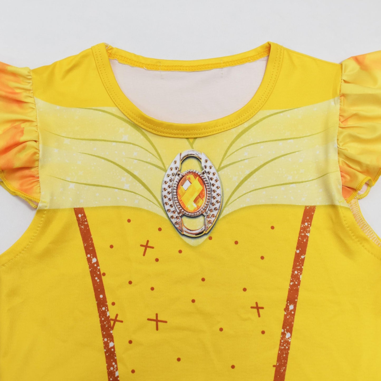 Aovclkid Girls Belle Princess Costume Halloween Birthday Party Dress Cosplay Outfits(4T,Yellow)