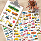 Construction Cars And Trucks Stickers 665 Counts Transportation Waterproof Car Adhesive Sticker Birthday Invitations Envelops Decorations Party Goodie Gifts Bags School Game Class Rewards