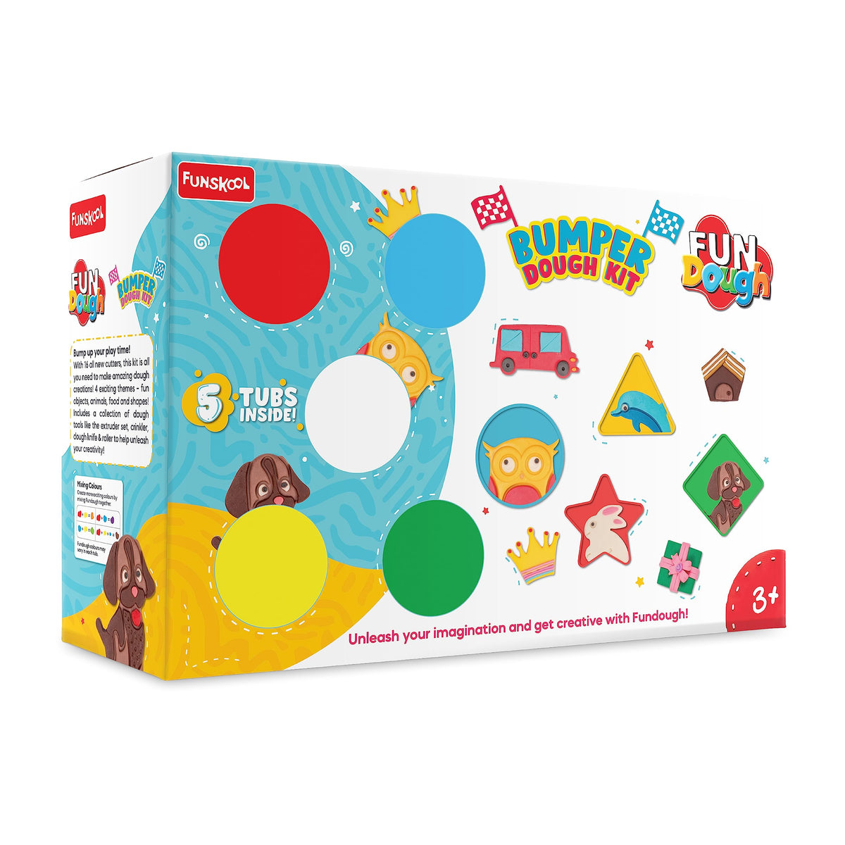 Fundough  Bumper Dough Kit , Shaping And Sculpting , 3Years + , MultiColour