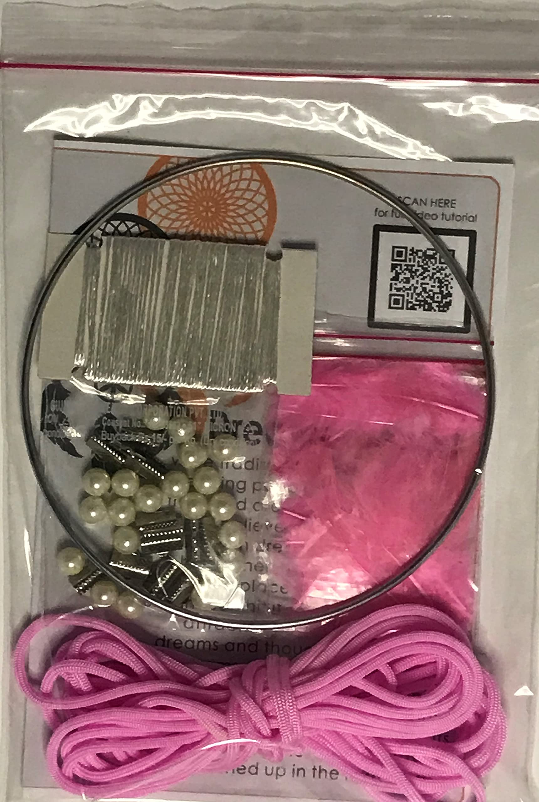 Diy Dream Catcher Making Kit.Craft Kit,Art And Craft Kit,Gift For Girls And Boys. Single Colour (Pink)