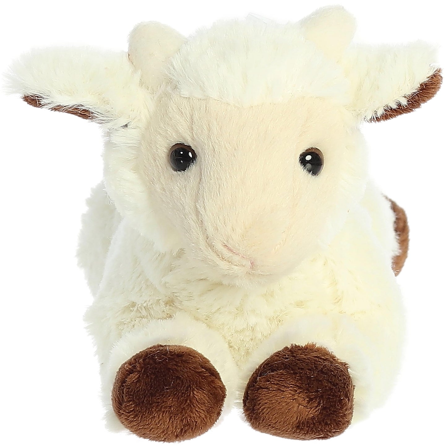 Aurora Mini Flopsie Goat Kid Stuffed Animal - 8.5" White Polyester Plush Toy for Kids and Families
