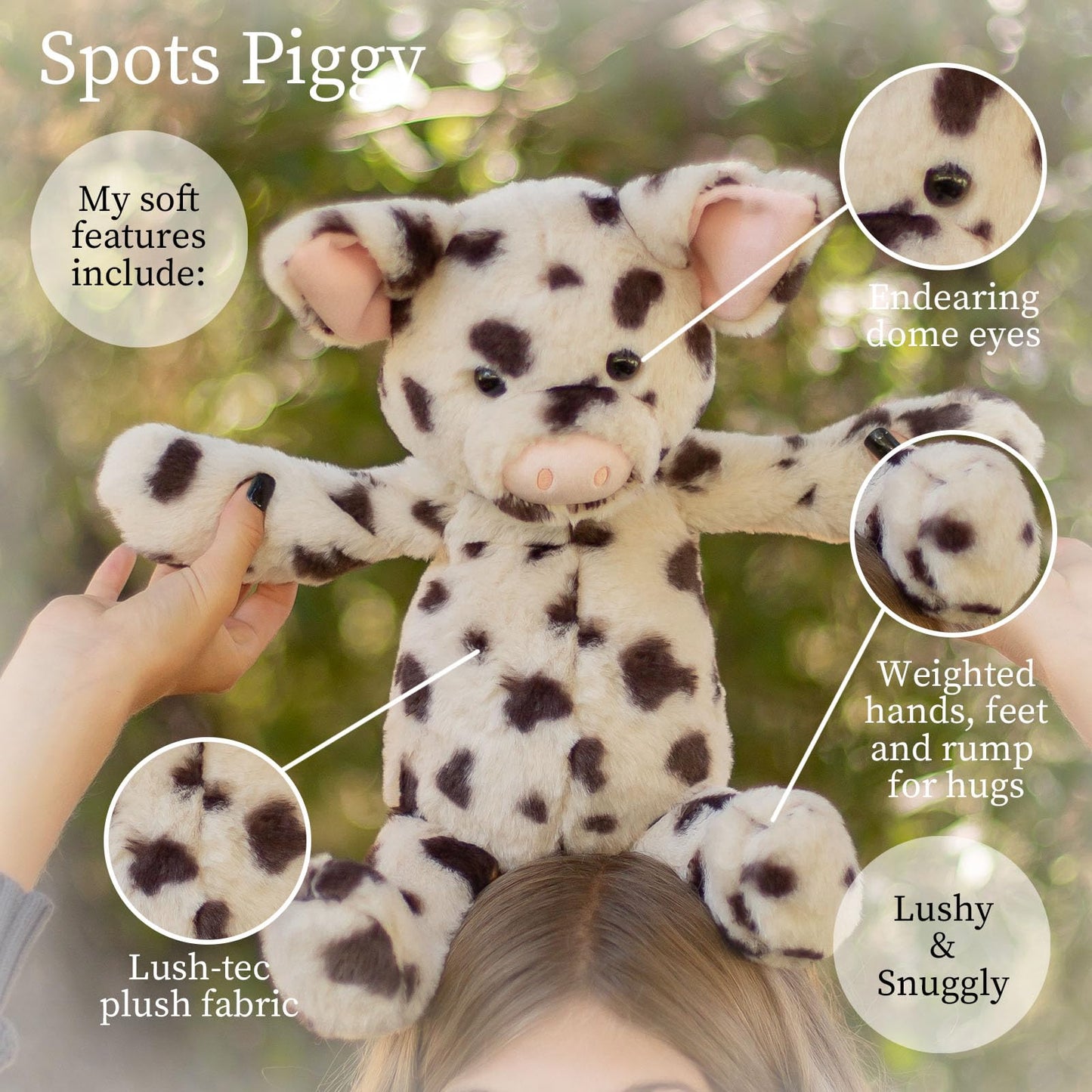 World's Softest Plush Piggy - 16" Tan with Black Spots, Kid-Friendly Polyester Stuffed Animal for Babies, Toddlers, and Kids - Model WS04246
